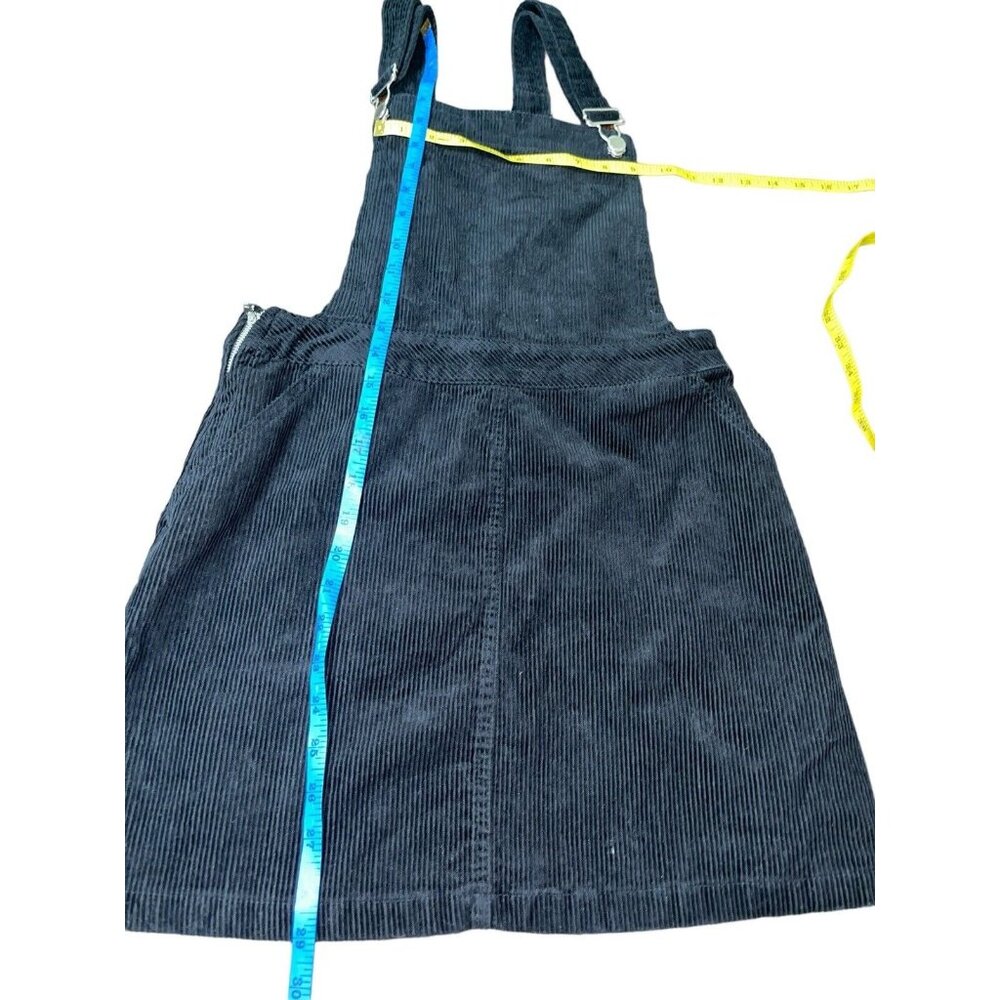 H&M DIVIDED Women's Size 6 Black Corduroy Overall Dress 100% Cotton - Picture 7 of 13